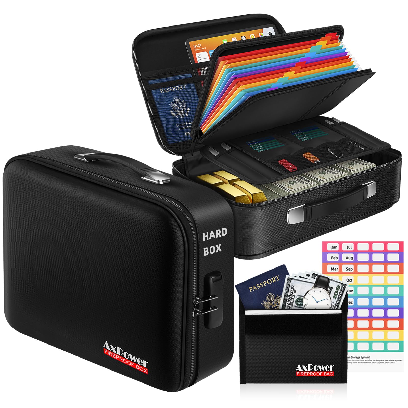 Amazon.com: Fireproof Document Box Hard Case With Lock, Multi
